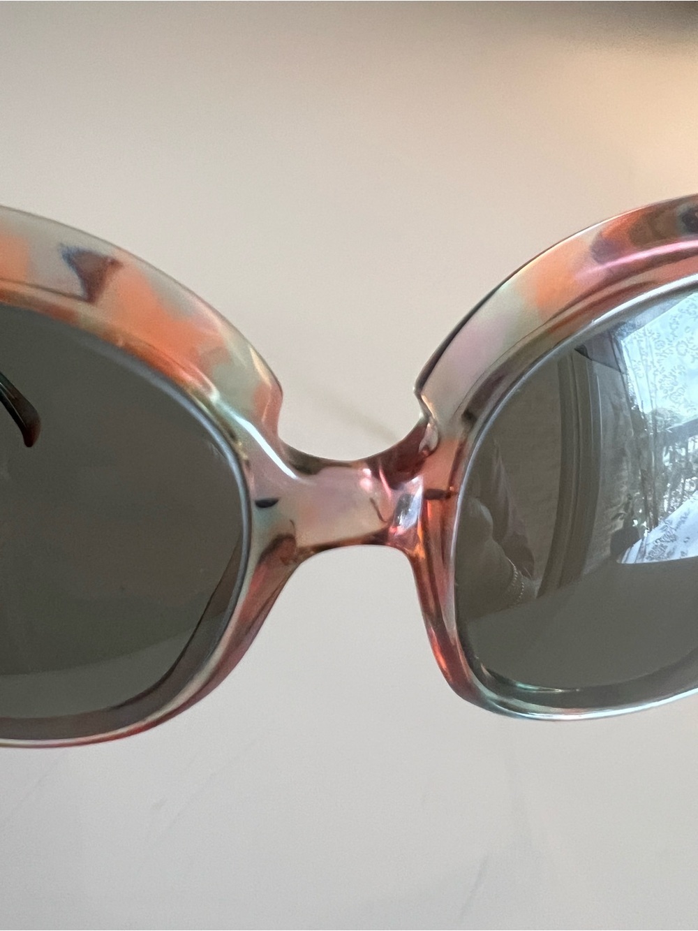 APRIL 401 Oversized Round Sunglasses Pastel Tortoise Retro Statement - Picture 2 of 14